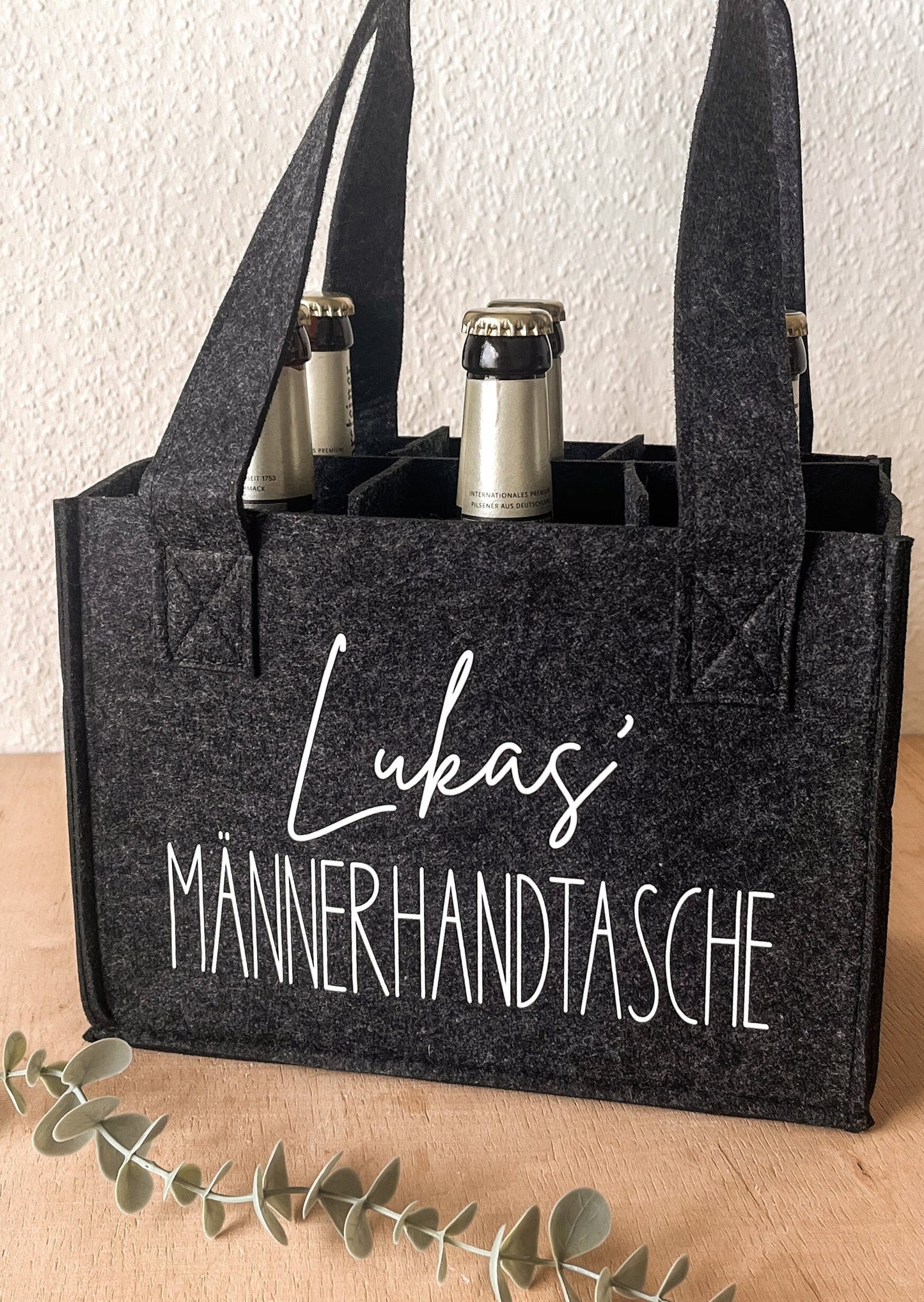 Filztasche | Männerhandtasche| Sixpack | Tasche | personalisiert | Geschenkidee | Geschenk | Vatertag | Geburtstag | Einzug