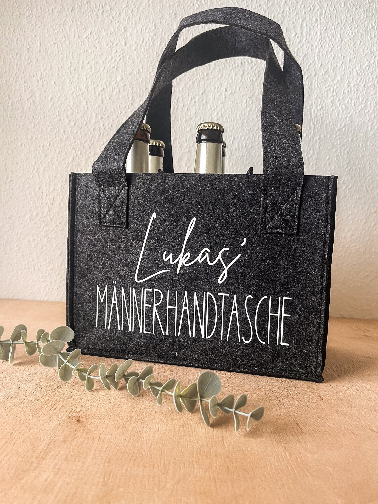 Filztasche | Männerhandtasche| Sixpack | Tasche | personalisiert | Geschenkidee | Geschenk | Vatertag | Geburtstag | Einzug