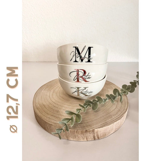Schüssel | Müslischale | Suppentasse | Schälchen | Initialen | Name | Geschenkidee Männer / Frauen | Geschenk | Geburtstag | Einzug |