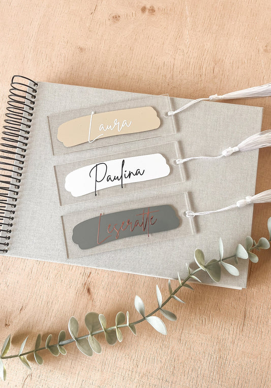 Acryl Lesezeichen | personalisiert | Name | individuell | Geschenkidee Männer / Frauen | Geschenk | Geburtstag