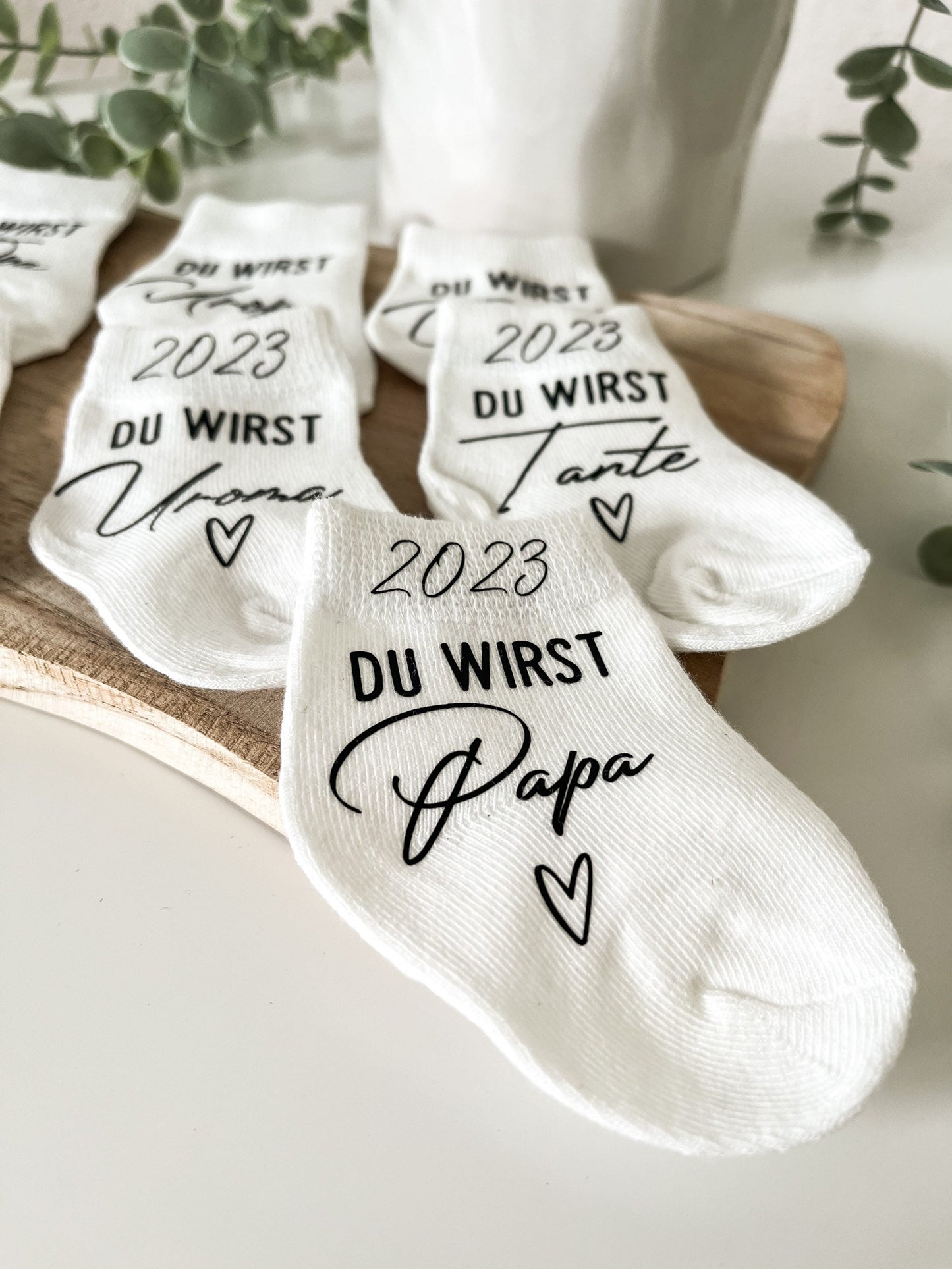 Verkündung Schwangerschaft | 1 Söckchen | Baby | Geburt | Kind | Geschenk | Oma Opa | Tante Onkel | Papa | Geschenkidee | Überraschung