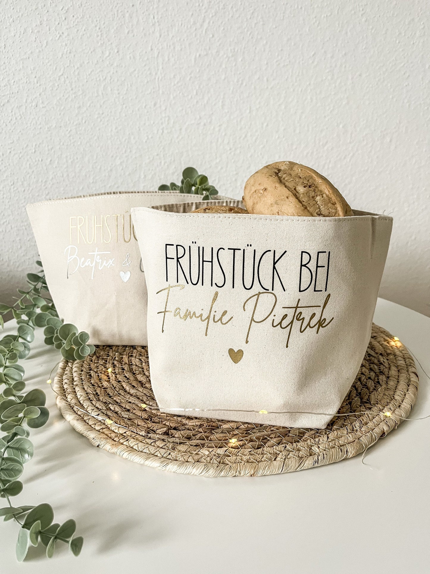 Brotkorb | Brötchentasche | Canvas | Tasche | Name | personalisiert | Geschenkidee | Geschenk | Einzug | Camper | Camping