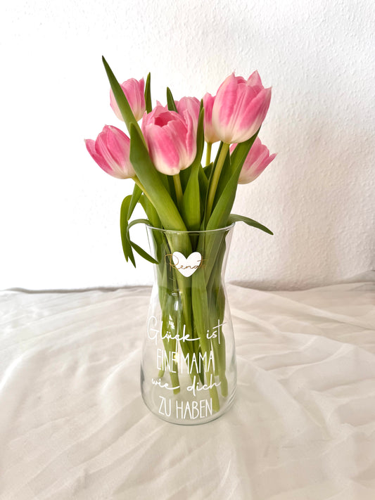 Vase | Muttertag | personalisiert | individuell | Geschenkidee Frauen | Geschenk | Geburtstag | Mitbringsel | Glas