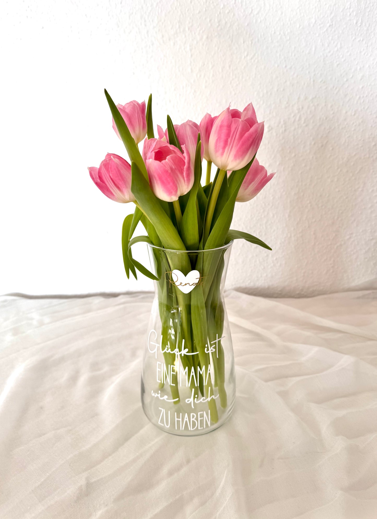 Vase | Muttertag | personalisiert | individuell | Geschenkidee Frauen | Geschenk | Geburtstag | Mitbringsel | Glas
