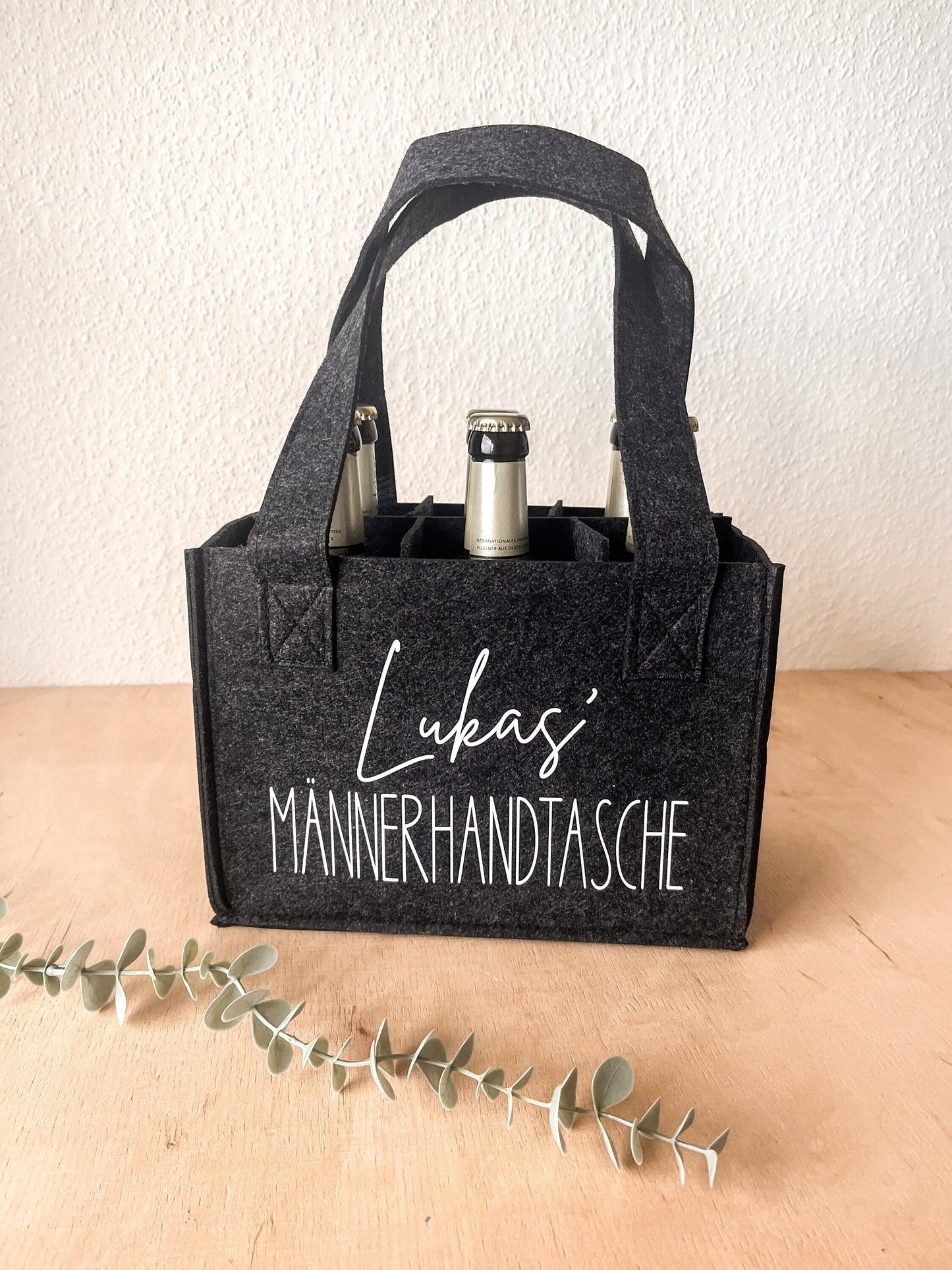Filztasche | Männerhandtasche| Sixpack | Tasche | personalisiert | Geschenkidee | Geschenk | Vatertag | Geburtstag | Einzug