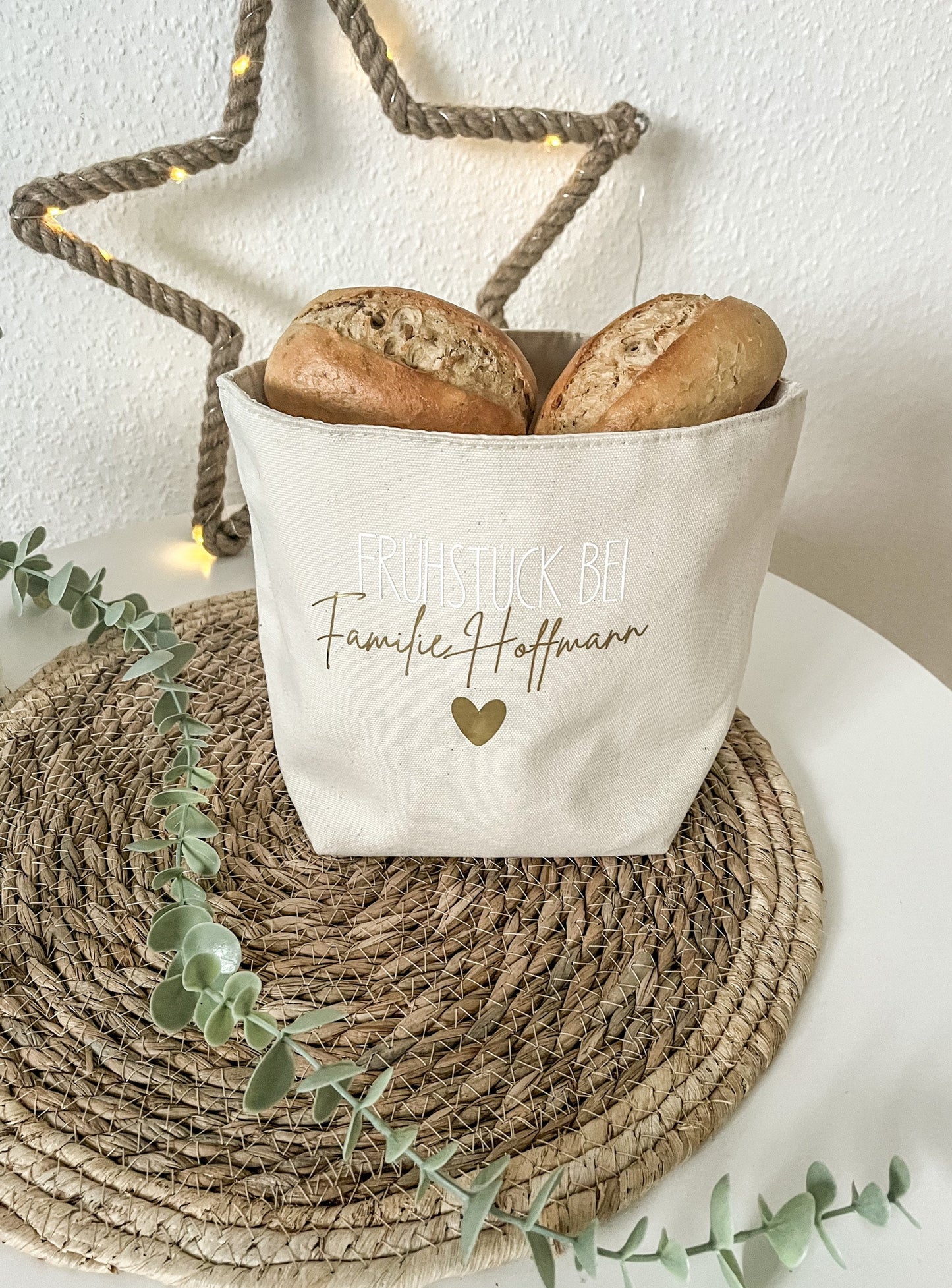Brotkorb | Brötchentasche | Canvas | Tasche | Name | personalisiert | Geschenkidee | Geschenk | Einzug | Camper | Camping