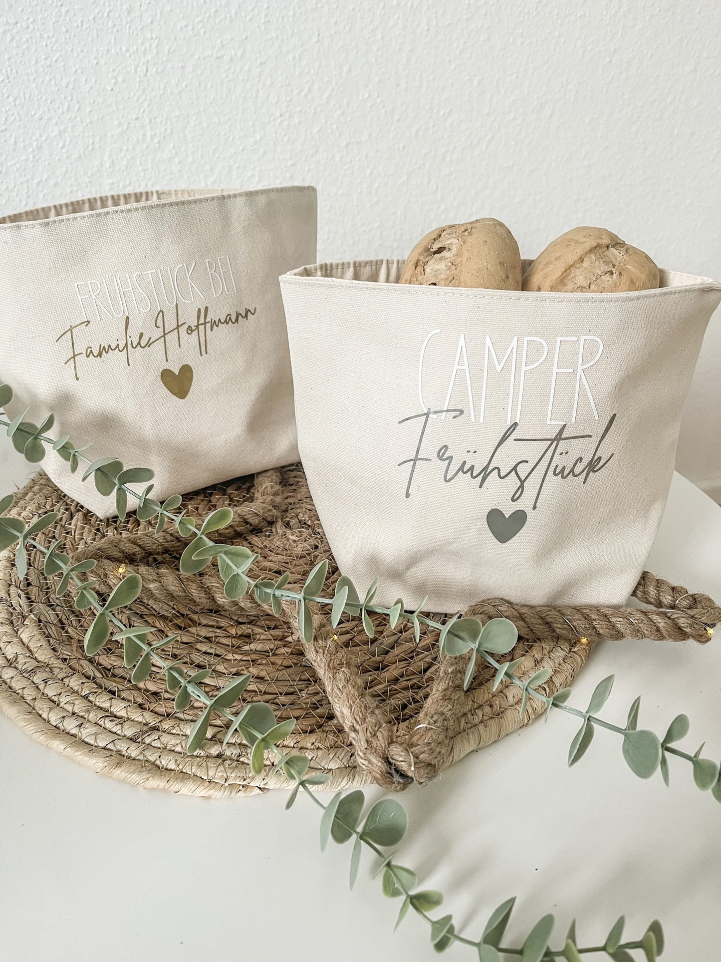 Brotkorb | Brötchentasche | Canvas | Tasche | Name | personalisiert | Geschenkidee | Geschenk | Einzug | Camper | Camping